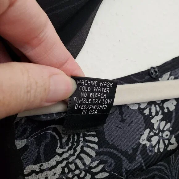 Citron dark spring printed silk blouse with matching scarf - Picture 6 of 10